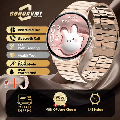 1.43" Full Touch Smartwatch for Women with Bluetooth Calling – Fitness & Sports Watch, Stylish Ladies Gift (2025)