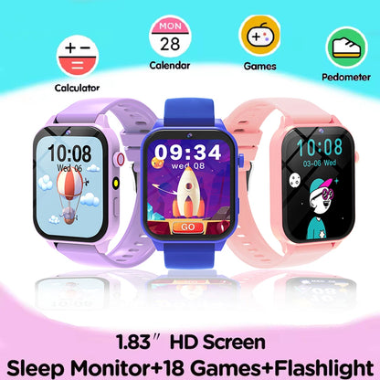 Kinder-Smartwatch mit 1,83"-Display, Kamera und 18 Spielen