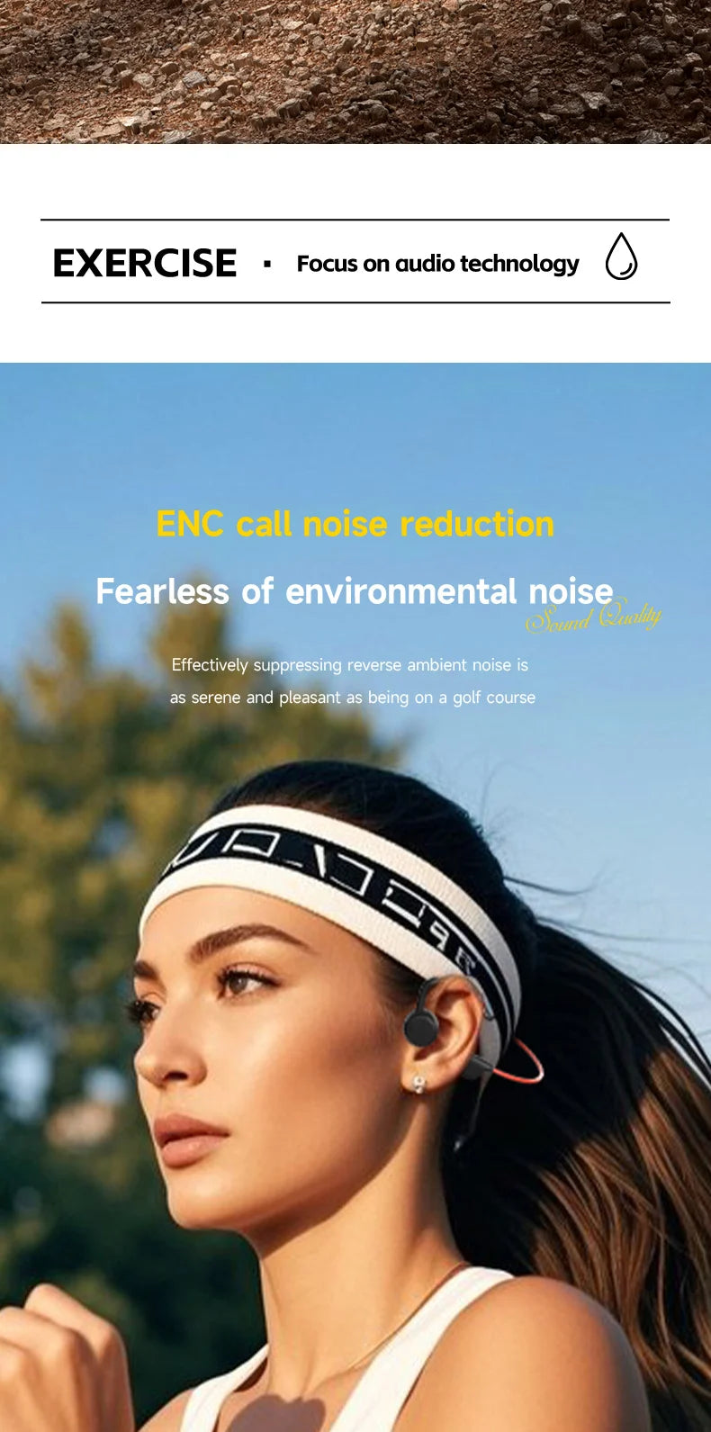 OnePlus Knochenschall Bluetooth Kopfhörer – Kabelloses Open-Ear Headset, Freisprechfunktion, Wasserdichte Sport-Kopfhörer mit Mikrofon