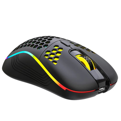 2.4G trådløs RGB-mus med genopladeligt batteri og justerbar DPI (800-1600), ergonomisk design