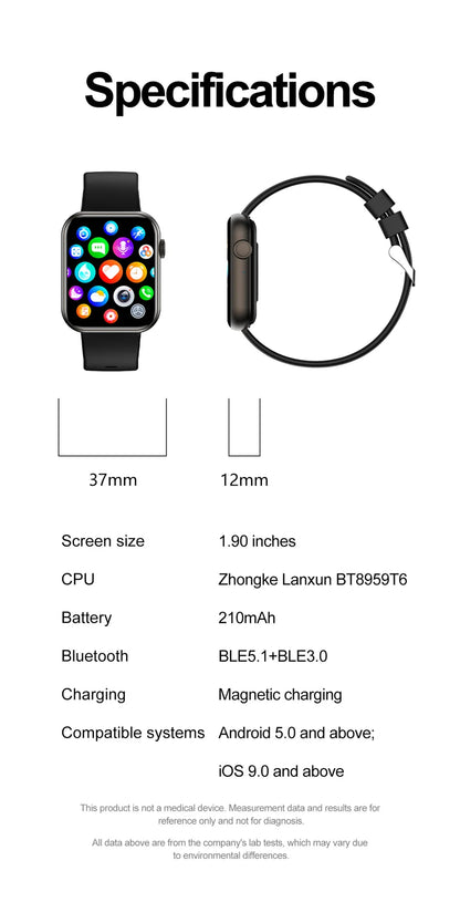 Damen-Smartwatch mit vollständiger Touch-Funktion und Bluetooth-Anruffunktion – Wasserdichter Fitness-Tracker und Sportuhr für Damen