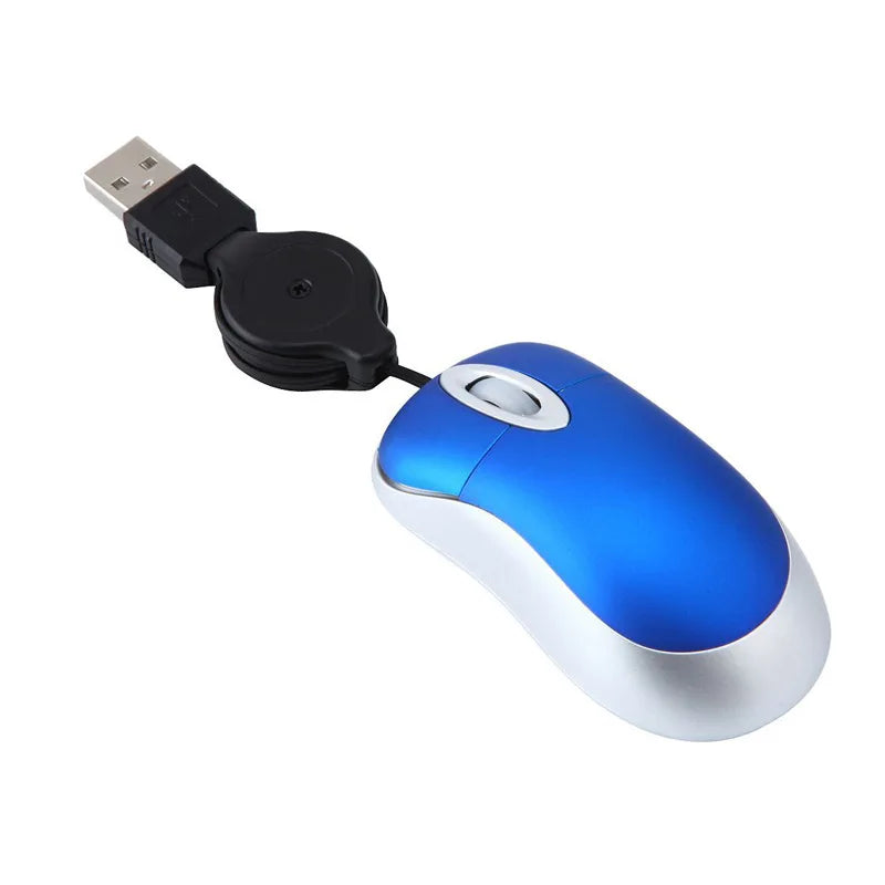 Mini kabelgebundene, einziehbare Maus – tragbare optische USB-Maus (1000 DPI) für Laptop & PC