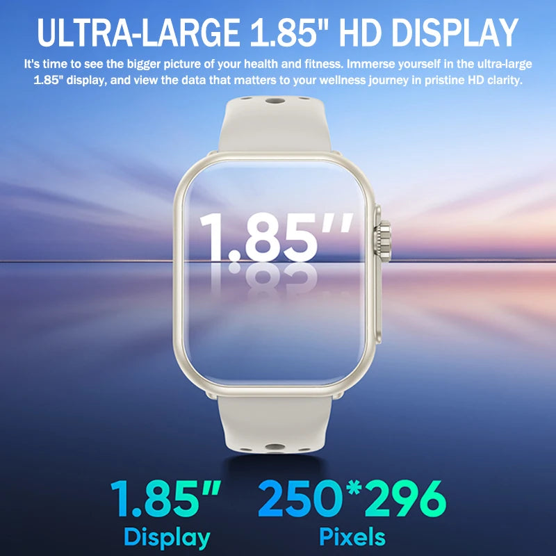 1,85" HD AMOLED Smartwatch med Bluetooth-opkald – IP68 Vandtæt Full Touch Sportsur til Mænd og Kvinder (2025)
