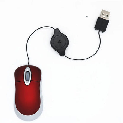 Mini kabelgebundene, einziehbare Maus – tragbare optische USB-Maus (1000 DPI) für Laptop & PC
