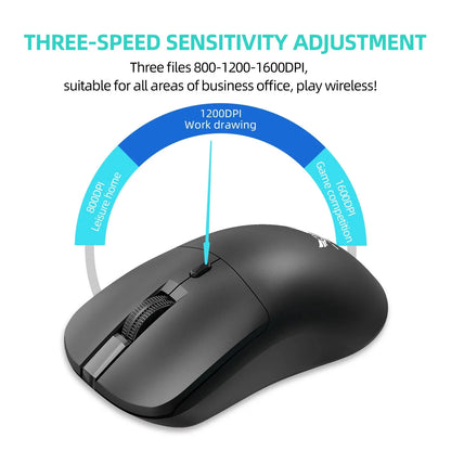 2.4G Trådløs Ergonomisk Mus – Justerbar DPI (800–1600), Optisk Gamingmus til PC & Laptop