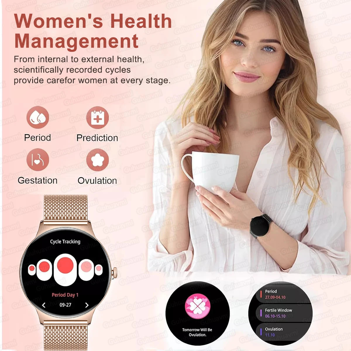 1.43" Full Touch Smartwatch for Women with Bluetooth Calling – Fitness & Sports Watch, Stylish Ladies Gift (2025)
