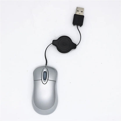 Mini kabelgebundene, einziehbare Maus – tragbare optische USB-Maus (1000 DPI) für Laptop & PC