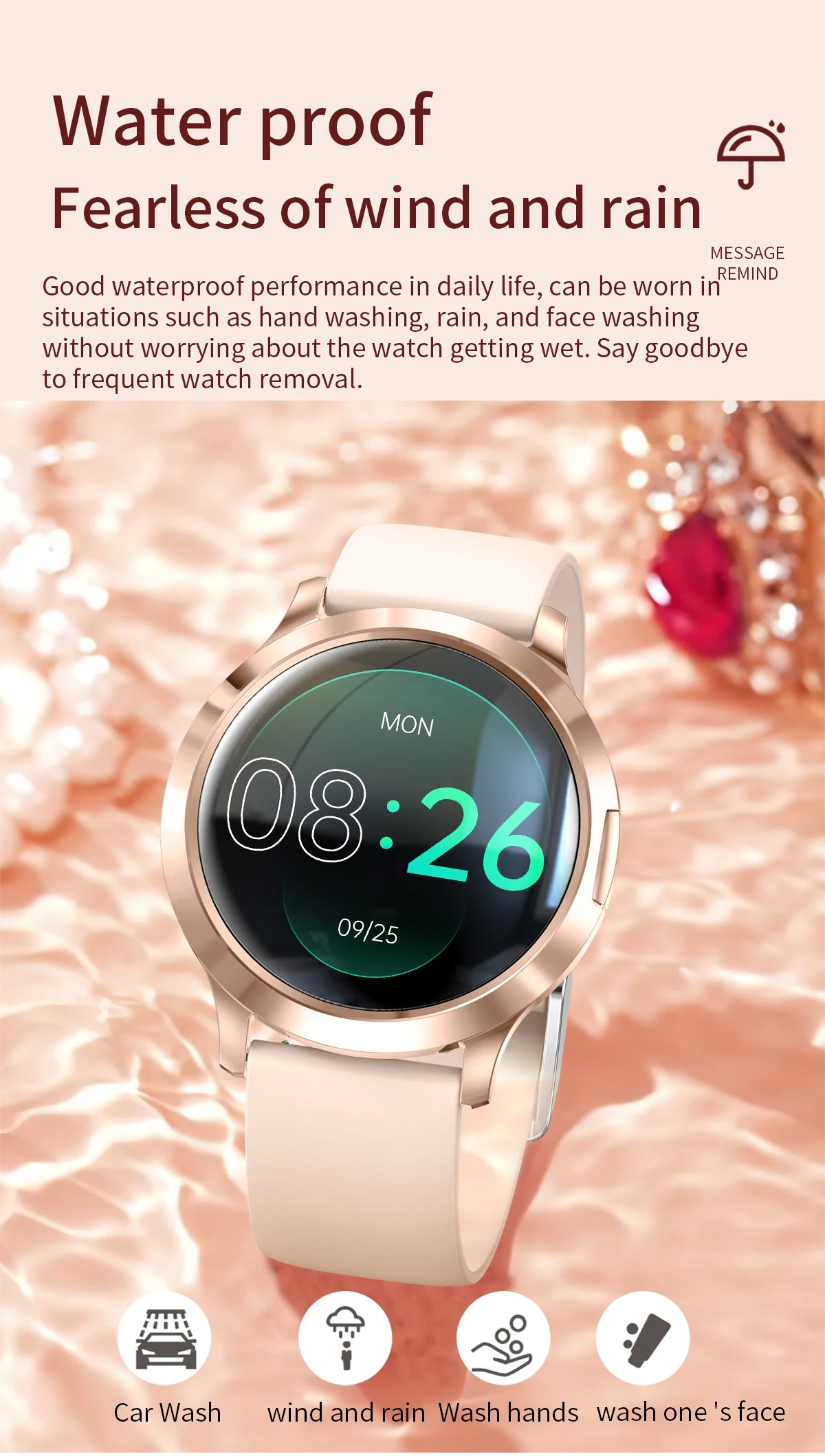 1,32" ultratyndt AMOLED-smartwatch til kvinder med Bluetooth-opkald – Brugerdefinerede urskiver, aktivitetsmåler, luksusdesign