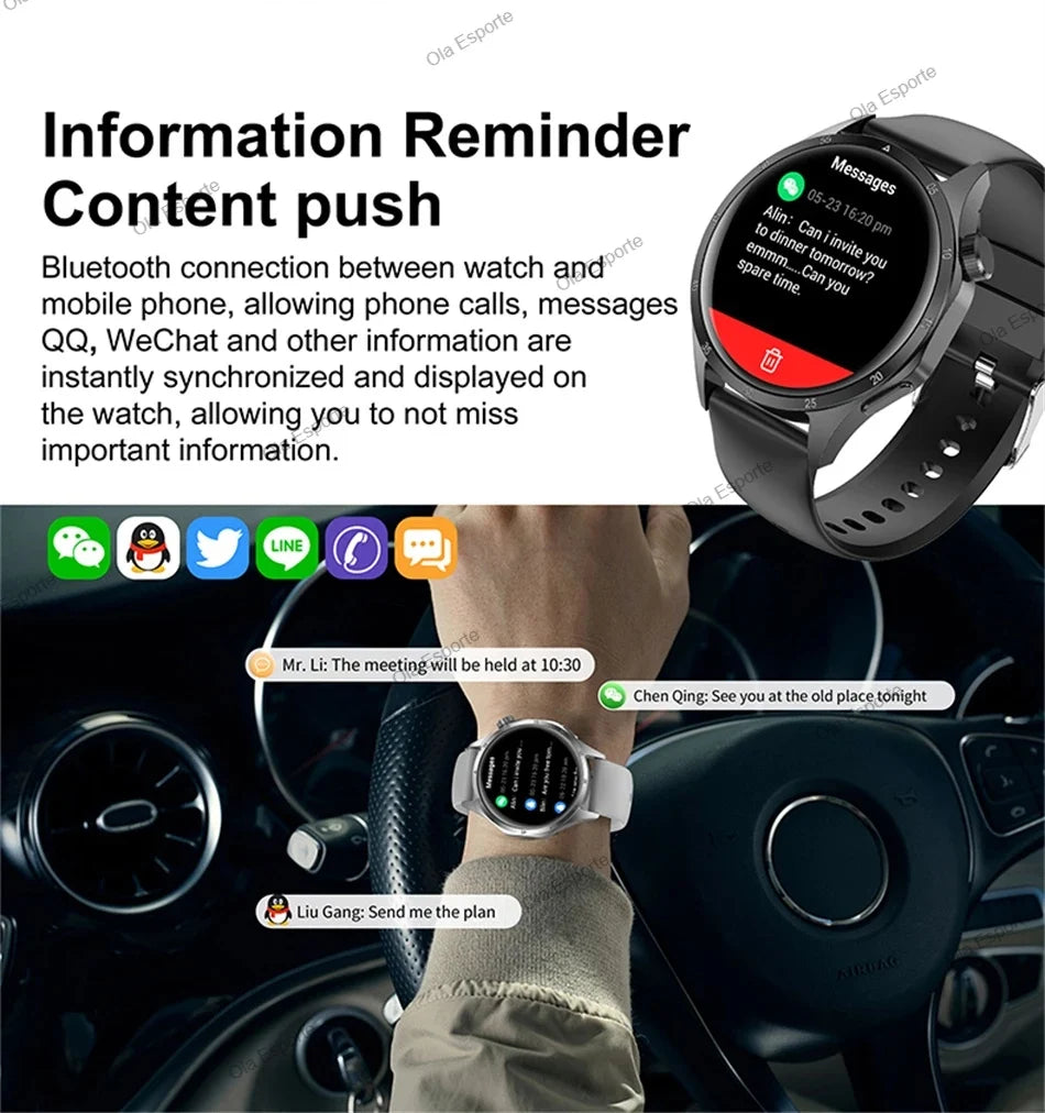 HD AMOLED Smartwatch für Herren mit Bluetooth-Anruffunktion, Herzfrequenzmesser & GPS-Bewegungsverfolgung – Wasserdicht, für Android & iOS (2025)