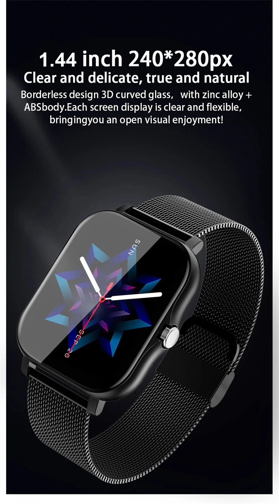 1,83" HD Smartwatch med Bluetooth-opkald og notifikationer – Sportstilstande, musikstyring, til Android og iOS (Unisexgave)