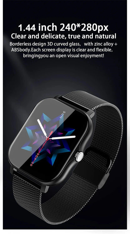 1,83" HD Smartwatch med Bluetooth-opkald og notifikationer – Sportstilstande, musikstyring, til Android og iOS (Unisexgave)