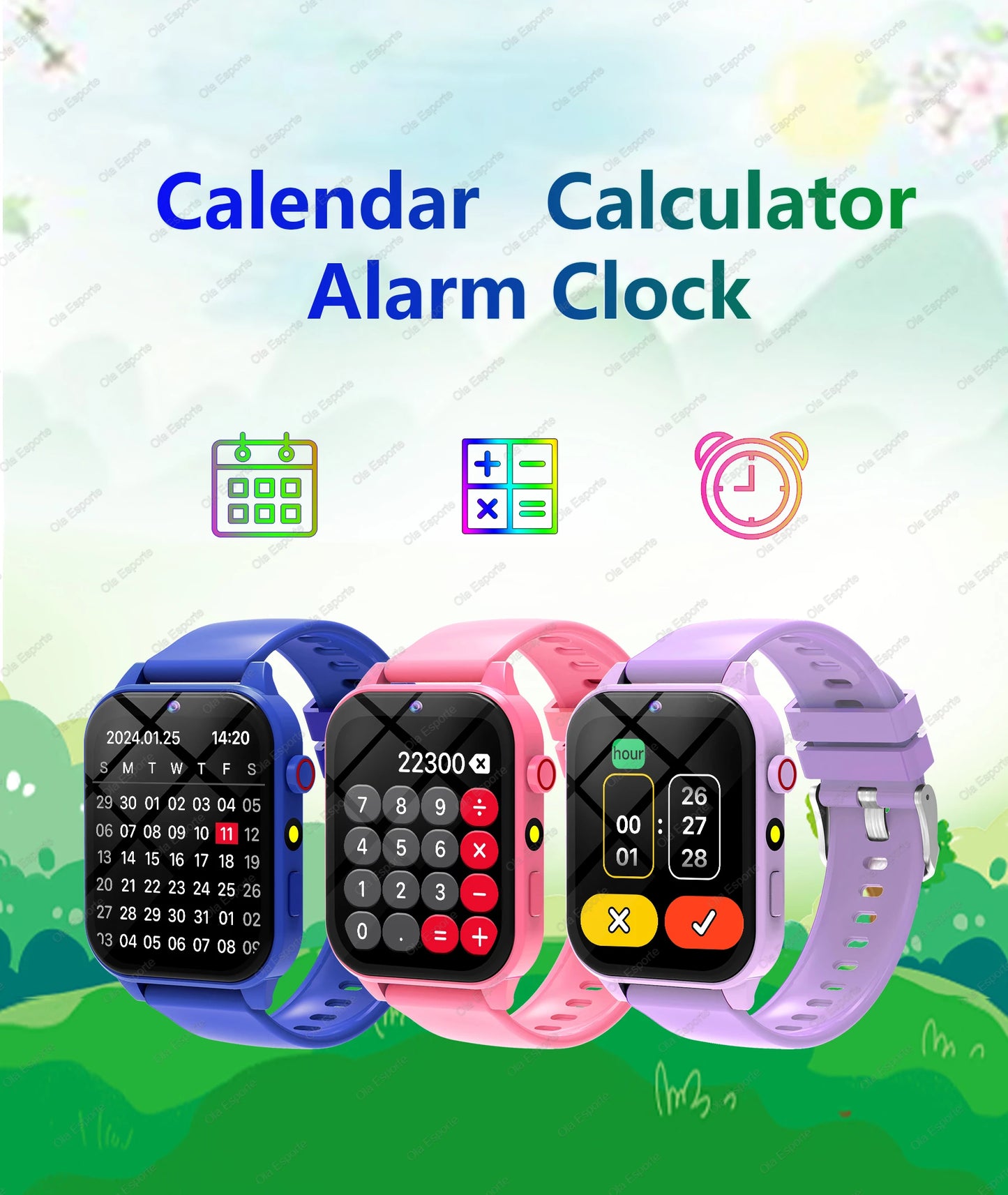 Kinder-Smartwatch mit 1,83"-Display, Kamera und 18 Spielen