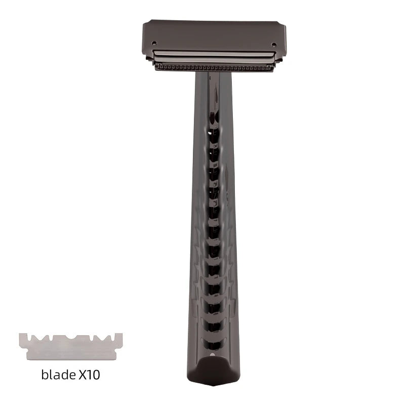 Klassisk sikkerhedsbarbermaskine i metal (kompatibel med halve barberblade)