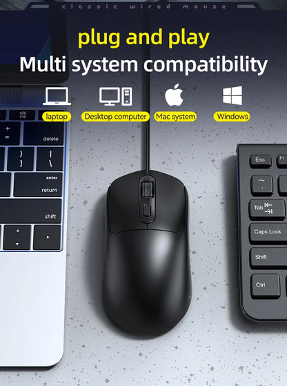 G580 Ergonomisk Mus Med Ledning – 1600 DPI Justerbar, Anti-skrid Design til PC & Bærbar