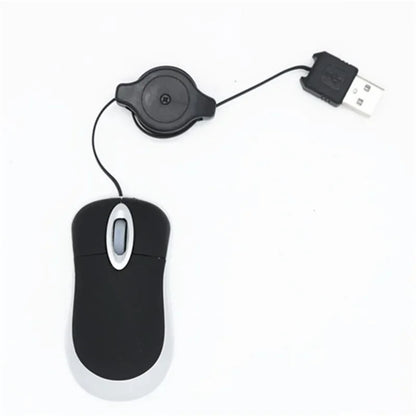 Mini kabelgebundene, einziehbare Maus – tragbare optische USB-Maus (1000 DPI) für Laptop & PC