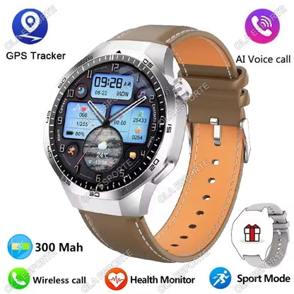 HD AMOLED Smartwatch für Herren mit Bluetooth-Anruffunktion, Herzfrequenzmesser & GPS-Bewegungsverfolgung – Wasserdicht, für Android & iOS (2025)