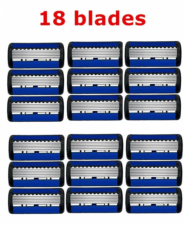 Klassisk 6-bladet sikkerhedsbarbermaskine sæt med 27 udskiftelige blade