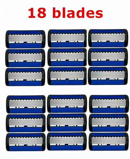 Klassisk 6-bladet sikkerhedsbarbermaskine sæt med 27 udskiftelige blade