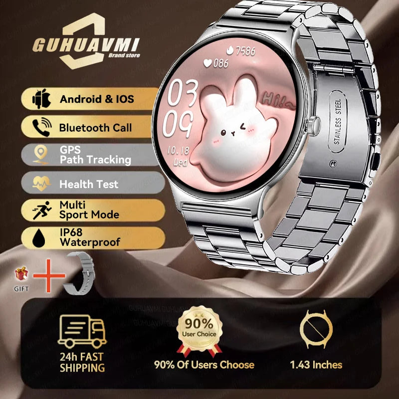 1.43" Full Touch Smartwatch for Women with Bluetooth Calling – Fitness & Sports Watch, Stylish Ladies Gift (2025)