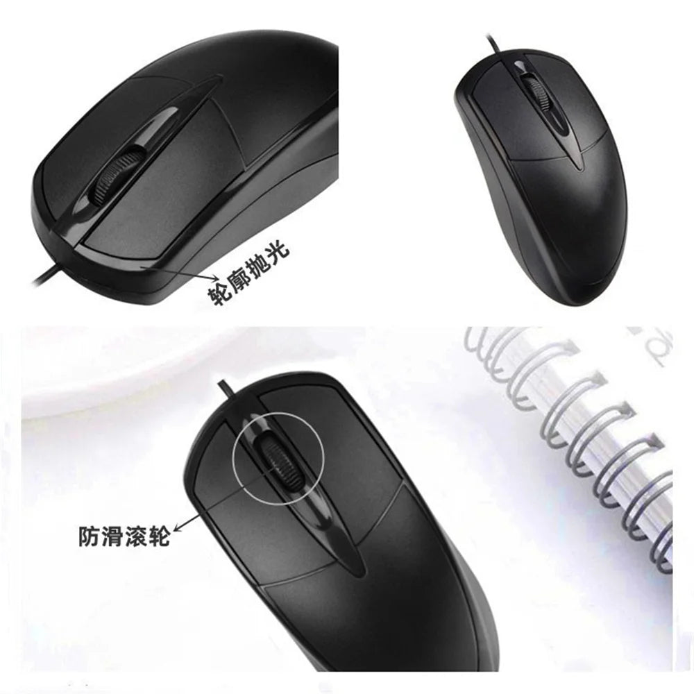 USB Wired Optical Mouse – 1200 DPI, Ergonomic Design, Plug & Play for PC & Laptop