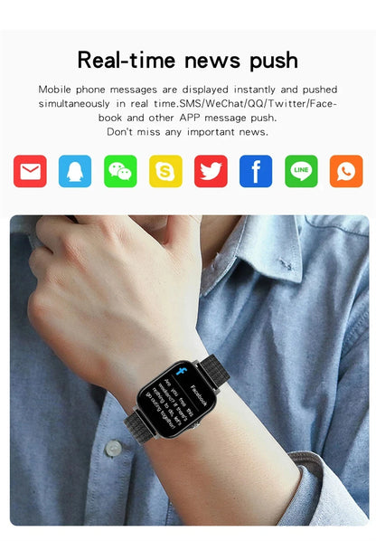 1,83" HD Smartwatch med Bluetooth-opkald og notifikationer – Sportstilstande, musikstyring, til Android og iOS (Unisexgave)