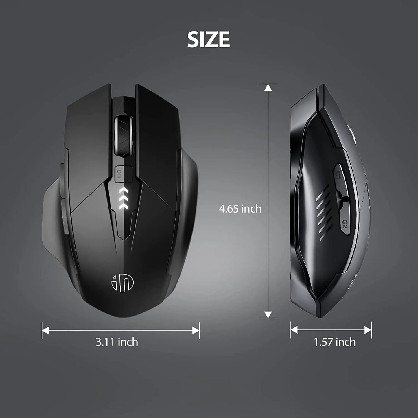 Tri-Mode Wireless Mouse (Bluetooth 5.0/4.0 + 2.4G) – Rechargeable, Silent Click, Adjustable DPI (1000–1600)