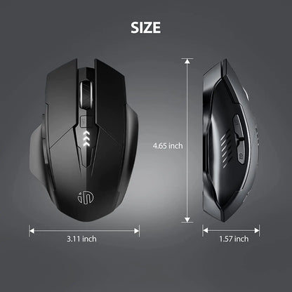 Tri-Mode Wireless Mouse (Bluetooth 5.0/4.0 + 2.4G) – Rechargeable, Silent Click, Adjustable DPI (1000–1600)