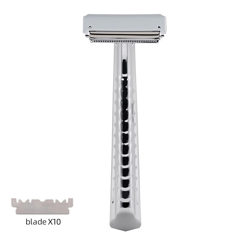 Klassisk sikkerhedsbarbermaskine i metal (kompatibel med halve barberblade)