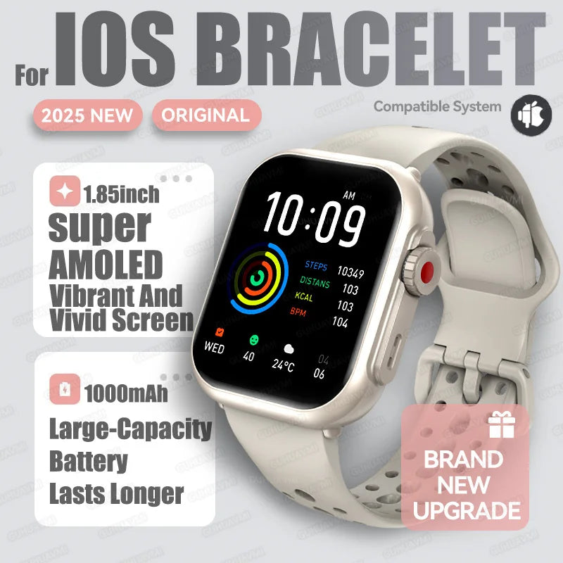 1,85" HD AMOLED Smartwatch med Bluetooth-opkald – IP68 Vandtæt Full Touch Sportsur til Mænd og Kvinder (2025)