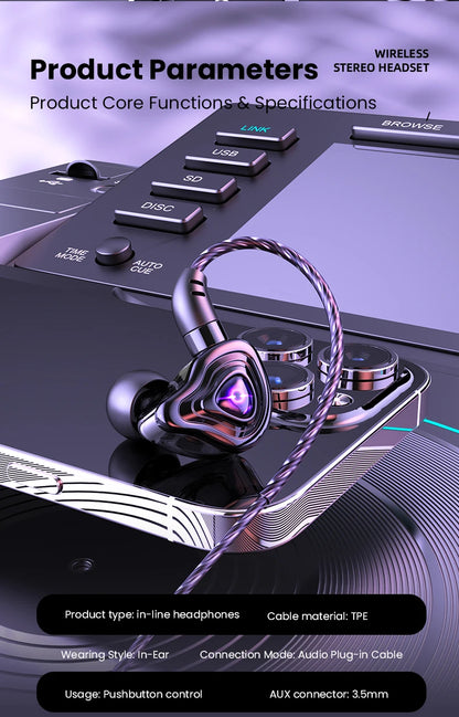 Hochwertige kabelgebundene In-Ear-Kopfhörer mit integriertem Mikrofon – für Telefon & Computer, 2 Farboptionen