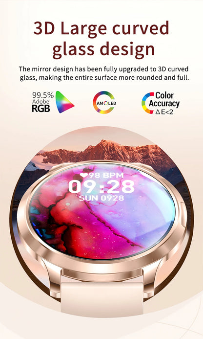 1,32" ultratyndt AMOLED-smartwatch til kvinder med Bluetooth-opkald – Brugerdefinerede urskiver, aktivitetsmåler, luksusdesign