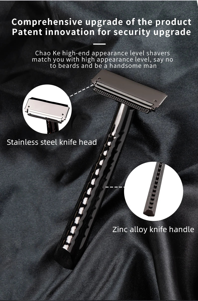 Klassisk sikkerhedsbarbermaskine i metal (kompatibel med halve barberblade)