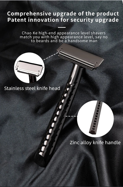 Klassisk sikkerhedsbarbermaskine i metal (kompatibel med halve barberblade)
