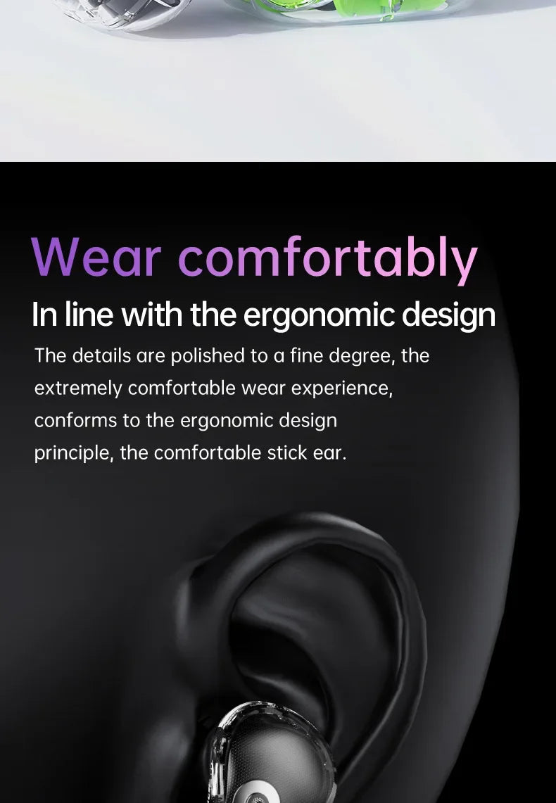 True Wireless Bluetooth 5.4 Earbuds – ANC Noise-Cancelling, HD Stereo Bass, Gamer Headset with LED Touch Control