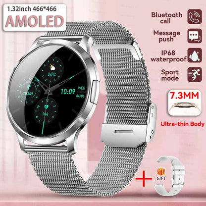 1,32" ultratyndt AMOLED-smartwatch til kvinder med Bluetooth-opkald – Brugerdefinerede urskiver, aktivitetsmåler, luksusdesign