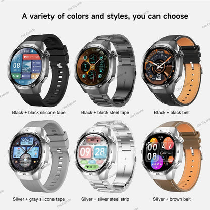 HD AMOLED Smartwatch für Herren mit Bluetooth-Anruffunktion, Herzfrequenzmesser & GPS-Bewegungsverfolgung – Wasserdicht, für Android & iOS (2025)