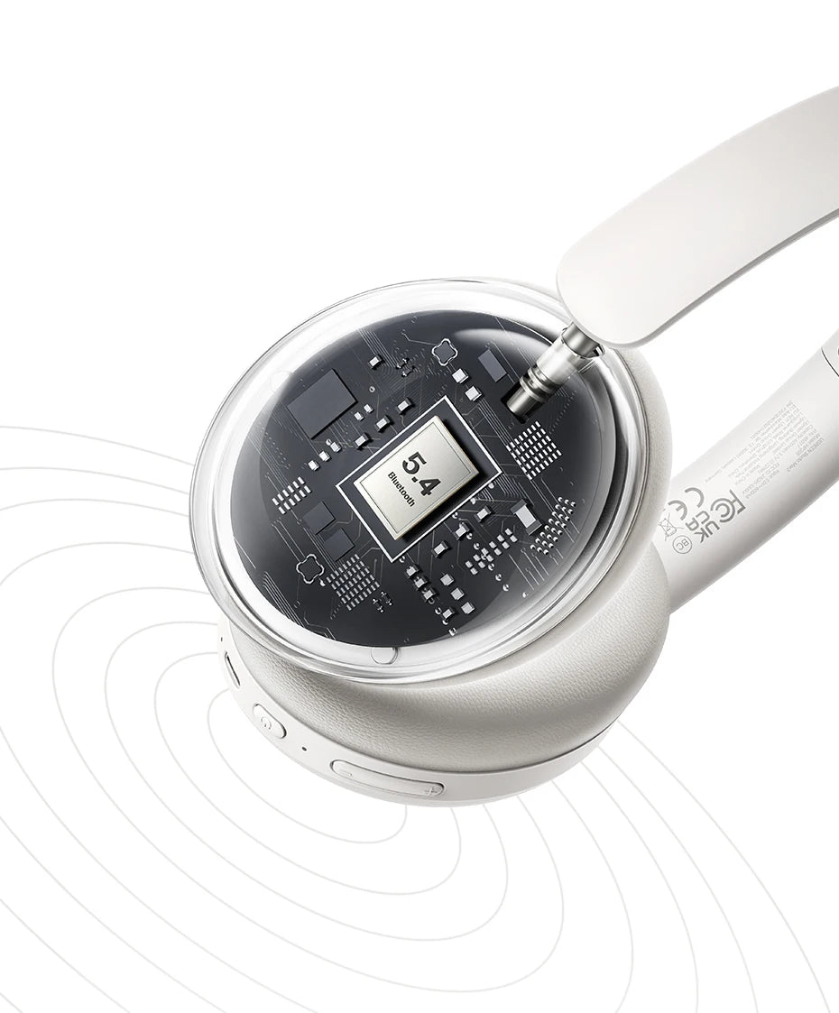 Trådløse Over-Ear Bluetooth-hovedtelefoner – 80 timers spilletid, Hi-Fi stereolyd med mikrofon, Bluetooth 5.4