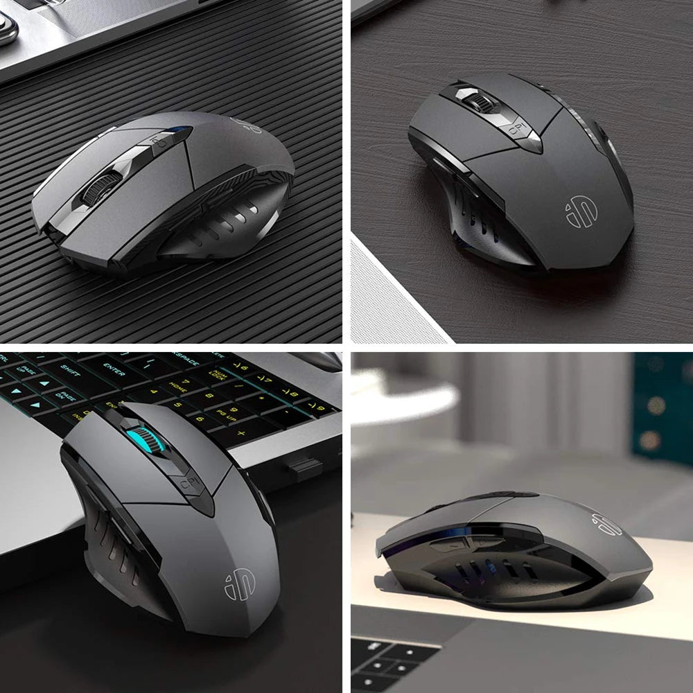 Tri-Mode Wireless Mouse (Bluetooth 5.0/4.0 + 2.4G) – Rechargeable, Silent Click, Adjustable DPI (1000–1600)