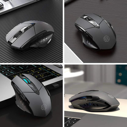 Tri-Mode Wireless Mouse (Bluetooth 5.0/4.0 + 2.4G) – Rechargeable, Silent Click, Adjustable DPI (1000–1600)