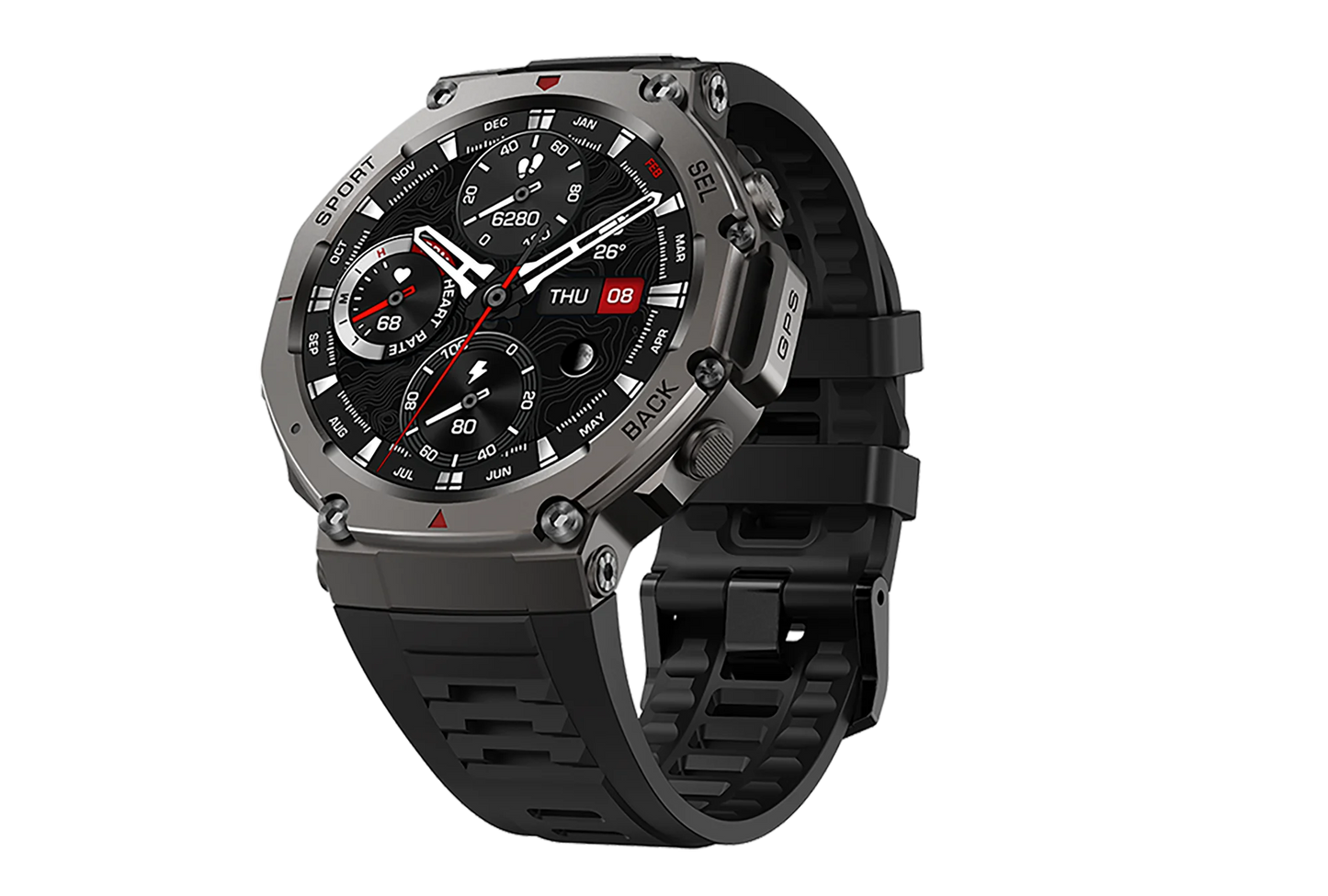 Outdoor-Smartwatch – GPS, AMOLED-Display, Kompass & 5ATM Wasserdicht