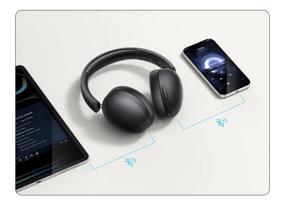 Trådløse Over-Ear Bluetooth-hovedtelefoner – 80 timers spilletid, Hi-Fi stereolyd med mikrofon, Bluetooth 5.4