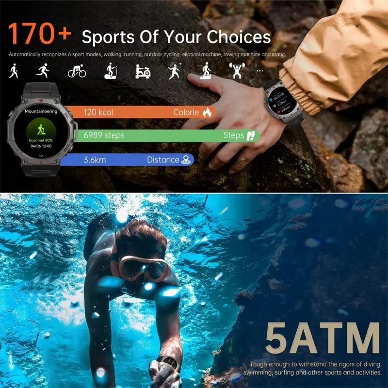 Outdoor-Smartwatch – GPS, AMOLED-Display, Kompass & 5ATM Wasserdicht