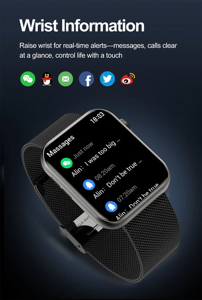Damen-Smartwatch mit vollständiger Touch-Funktion und Bluetooth-Anruffunktion – Wasserdichter Fitness-Tracker und Sportuhr für Damen