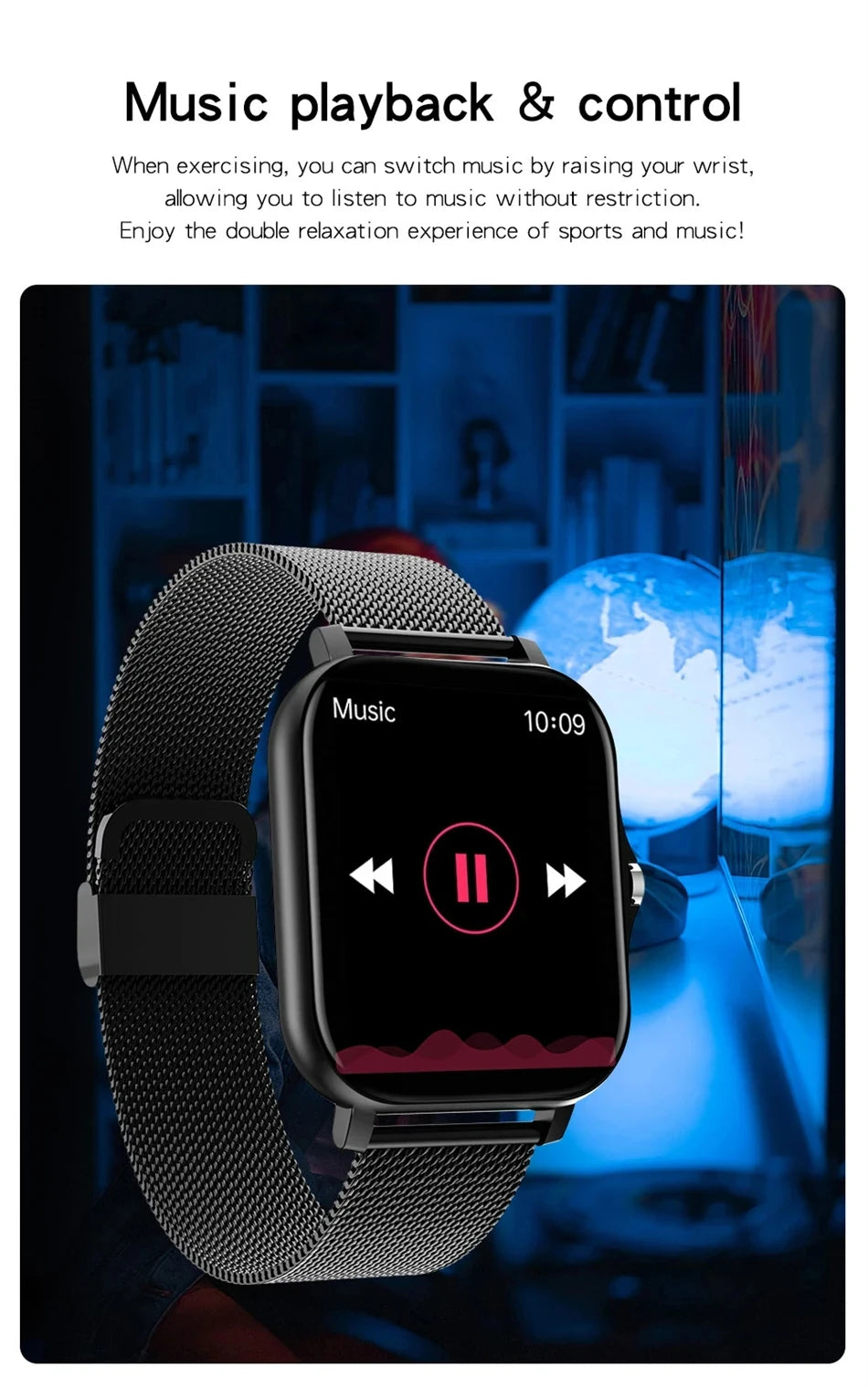 1,83" HD Smartwatch med Bluetooth-opkald og notifikationer – Sportstilstande, musikstyring, til Android og iOS (Unisexgave)