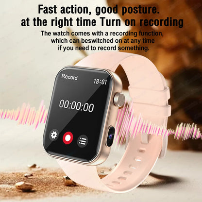Smartwatch 2025 für Damen und Herren – Kamera, Videoaufzeichnung, Gesundheits- und Fitness-Tracker, wasserdicht, Bluetooth-Anruf