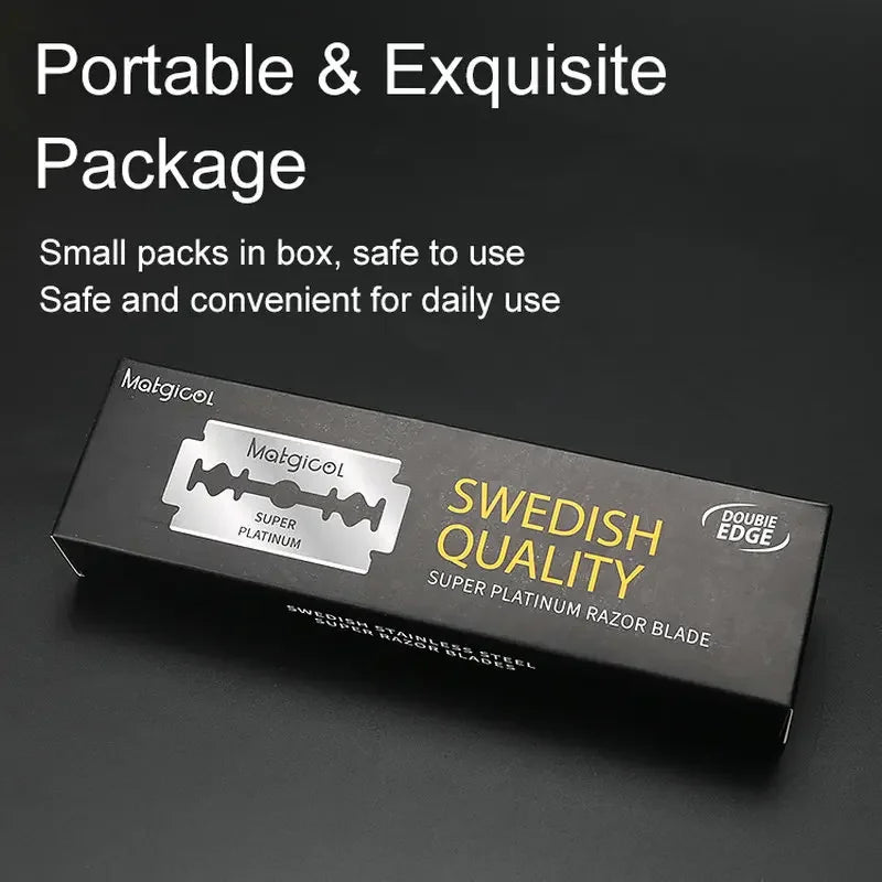 Pack of 100/50/30 Stainless Steel Double-Edge Razor Blades – For Folding Knife, Shaving & Hair Removal