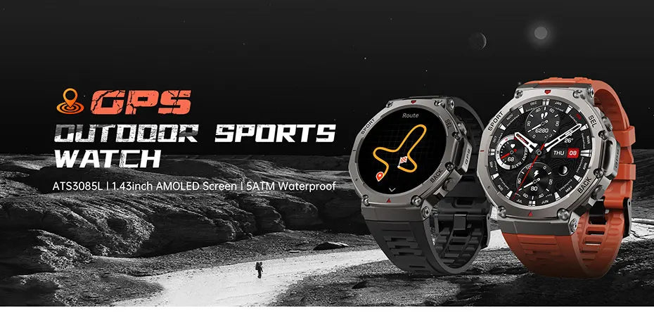 Outdoor-Smartwatch – GPS, AMOLED-Display, Kompass & 5ATM Wasserdicht
