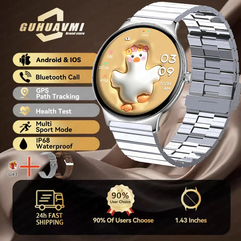 1.43" Full Touch Smartwatch for Women with Bluetooth Calling – Fitness & Sports Watch, Stylish Ladies Gift (2025)