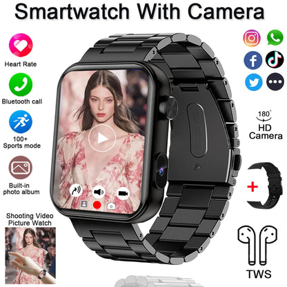 Smartwatch 2025 für Damen und Herren – Kamera, Videoaufzeichnung, Gesundheits- und Fitness-Tracker, wasserdicht, Bluetooth-Anruf