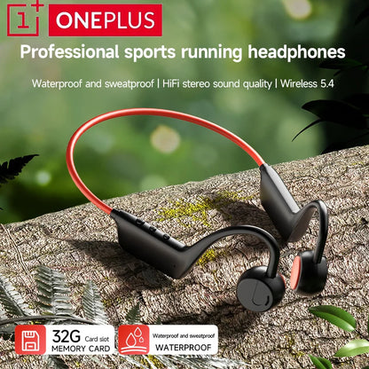OnePlus Knochenschall Bluetooth Kopfhörer – Kabelloses Open-Ear Headset, Freisprechfunktion, Wasserdichte Sport-Kopfhörer mit Mikrofon